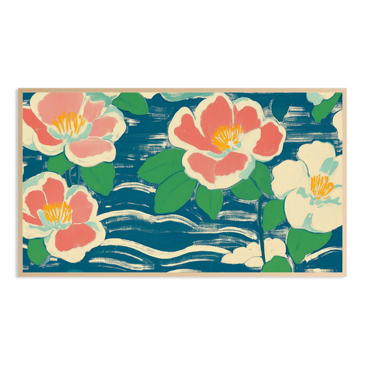 japanese floral wallpaper Samsung Frame TV Art