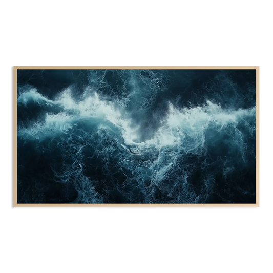 aerial crashing ocean waves Samsung Frame TV Art