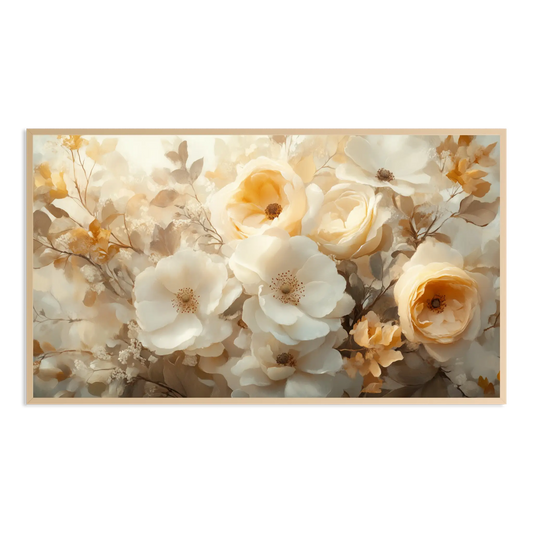 soft dreamy baroque style floral bouquet Samsung Frame TV Art