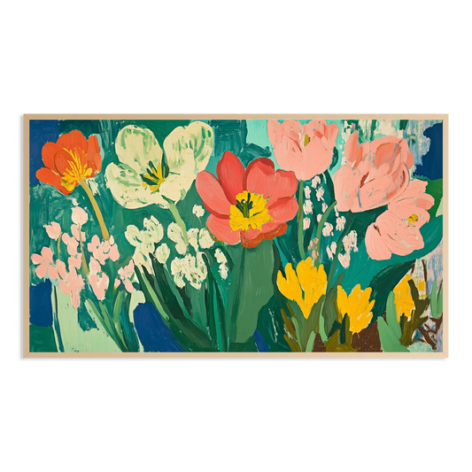 oil paint style city flower garden amsterdam netherlands Samsung Frame TV Art