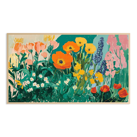 oil paint style city garden LA California Samsung Frame TV Art