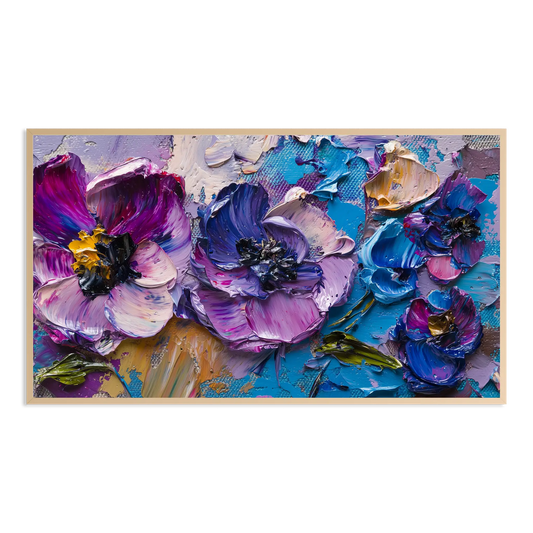textured impasto painting style wildflower Samsung Frame TV Art