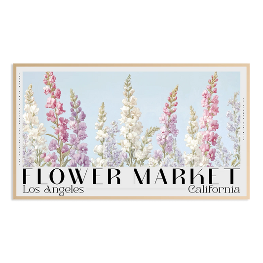 los angeles california usa autumn flower market typography poster Samsung Frame TV Art