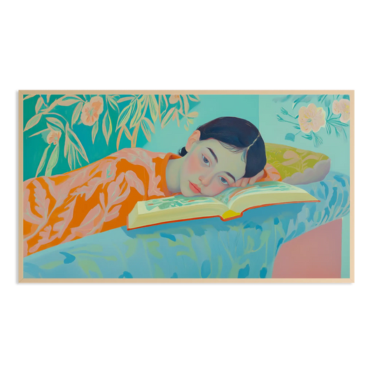 contemporary day dreaming reading woman Samsung Frame TV Art