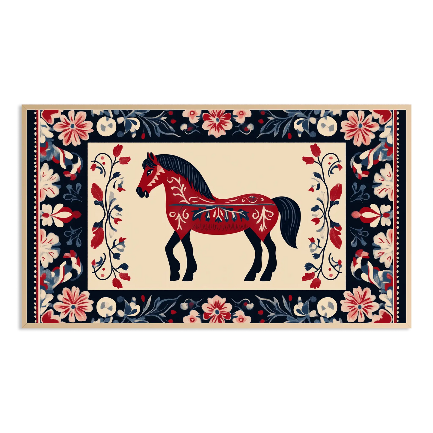 Nordic Scandinavian style dala horse folk Samsung Frame TV Art