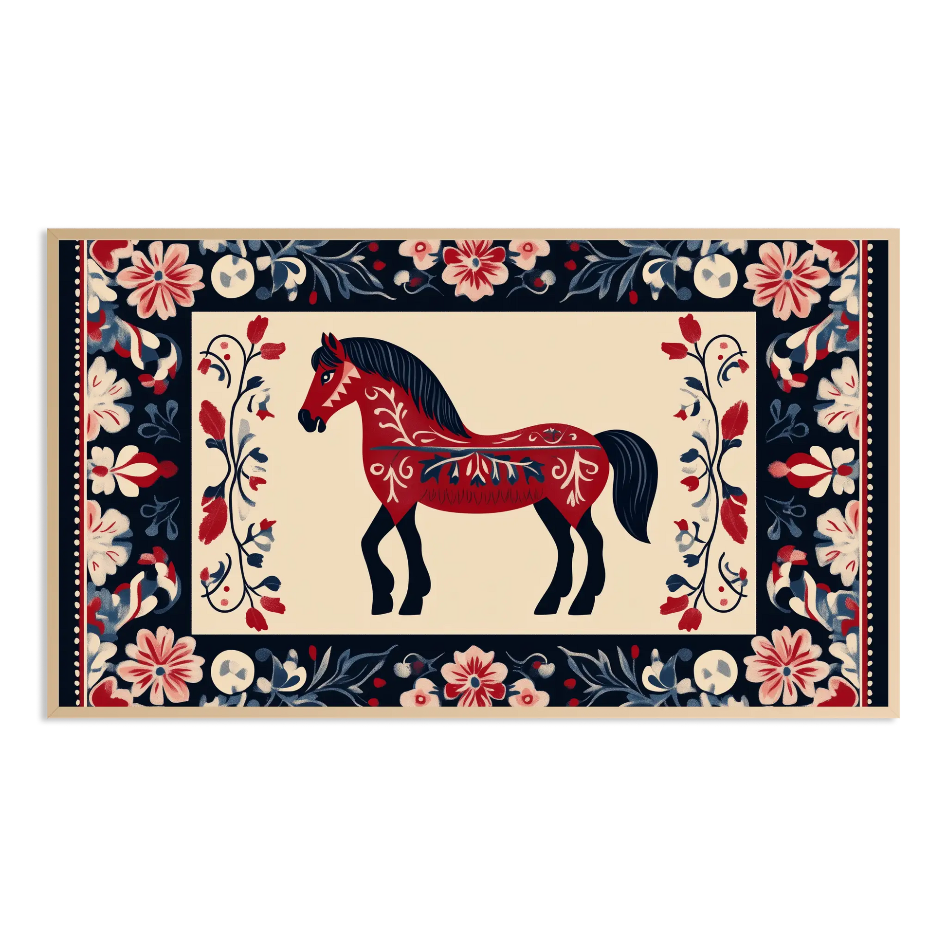 Nordic Scandinavian style dala horse folk Samsung Frame TV Art