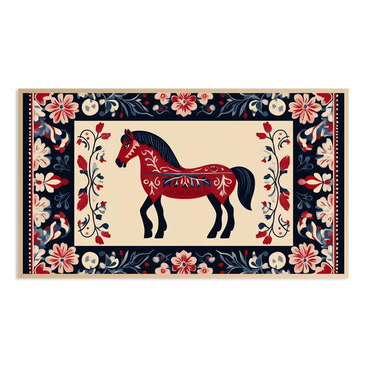 Nordic Scandinavian style dala horse folk Samsung Frame TV Art