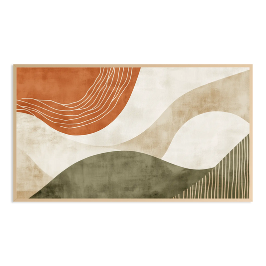 minimal bohemian scandinavian wavy abstract Samsung Frame TV Art