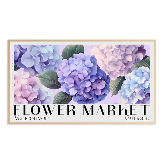 vancouver bc autumn flower market typography poster Samsung Frame TV Art